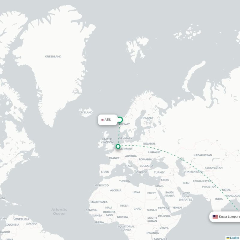CCJ - KUL route map