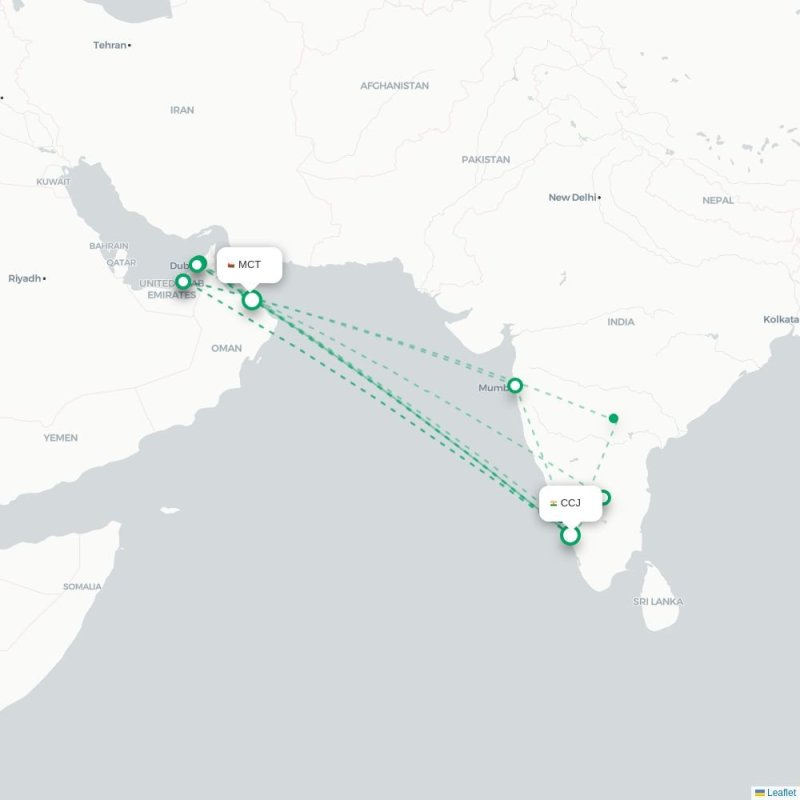 CCJ - MCT route map