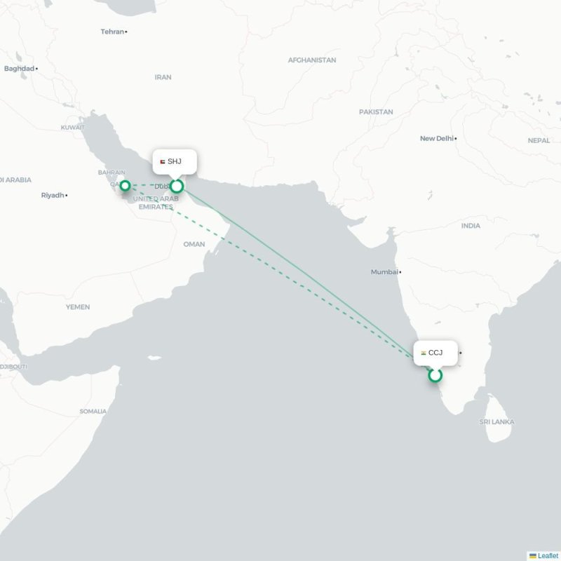 CCJ - SHJ route map