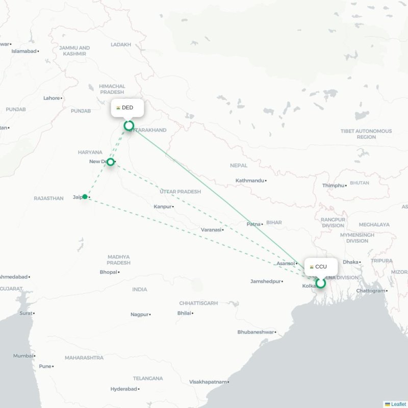 CCU - DED route map