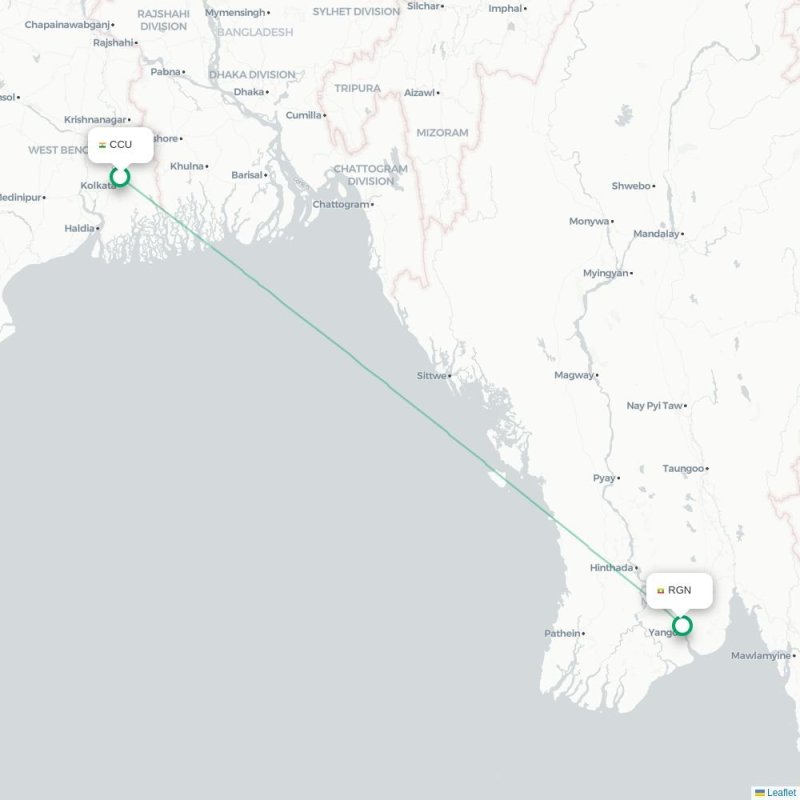 CCU - RGN route map