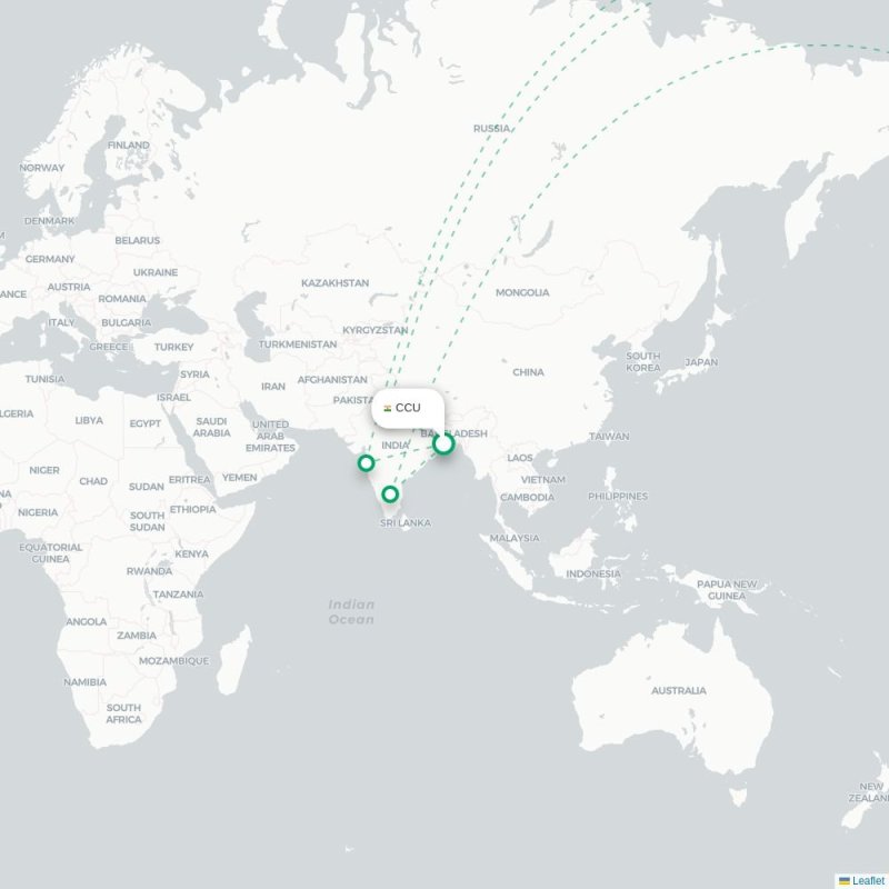 CCU - SFO route map