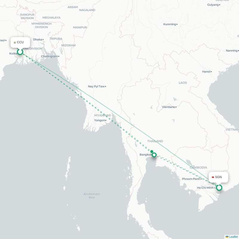 CCU - SGN route map