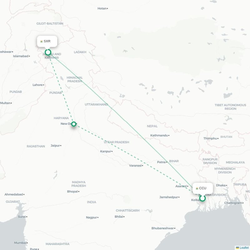CCU - SXR route map