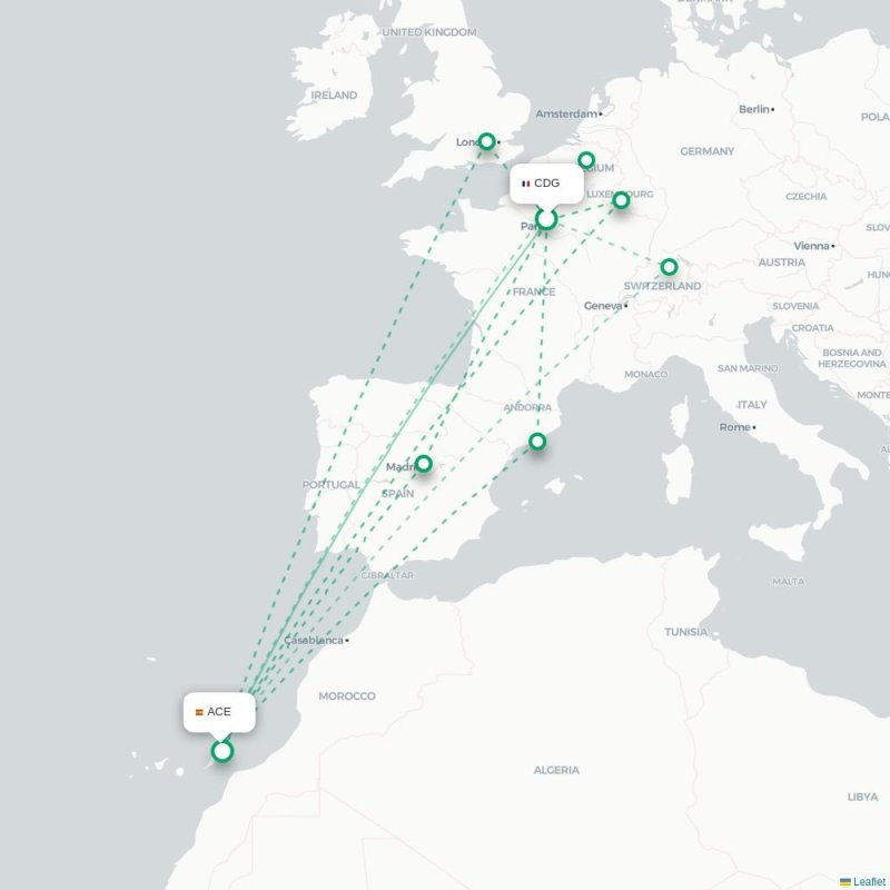 CDG - ACE route map