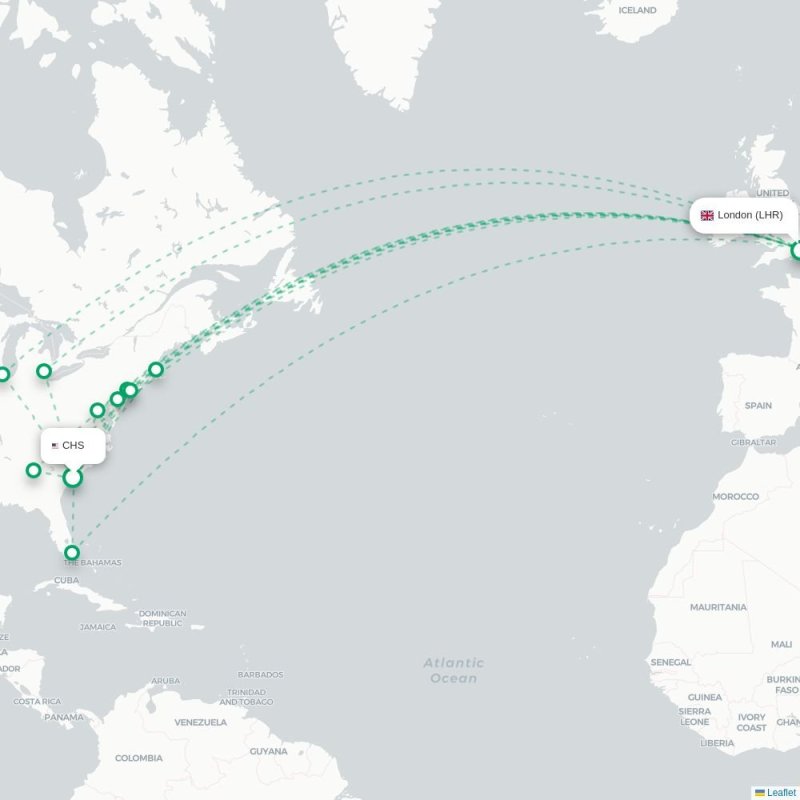 CDG - LHR route map