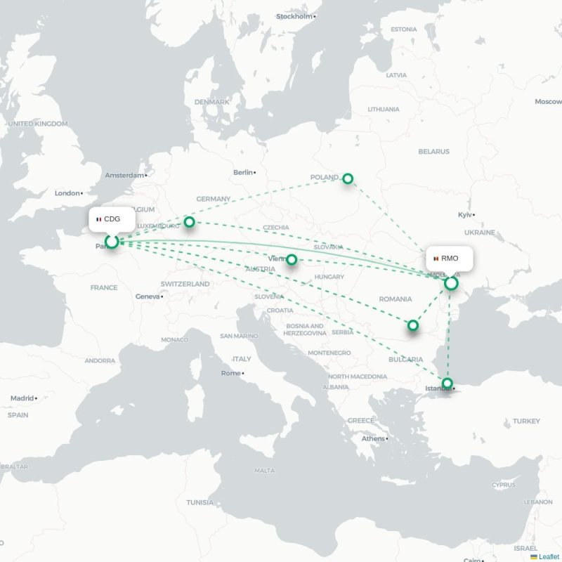 CDG - RMO route map
