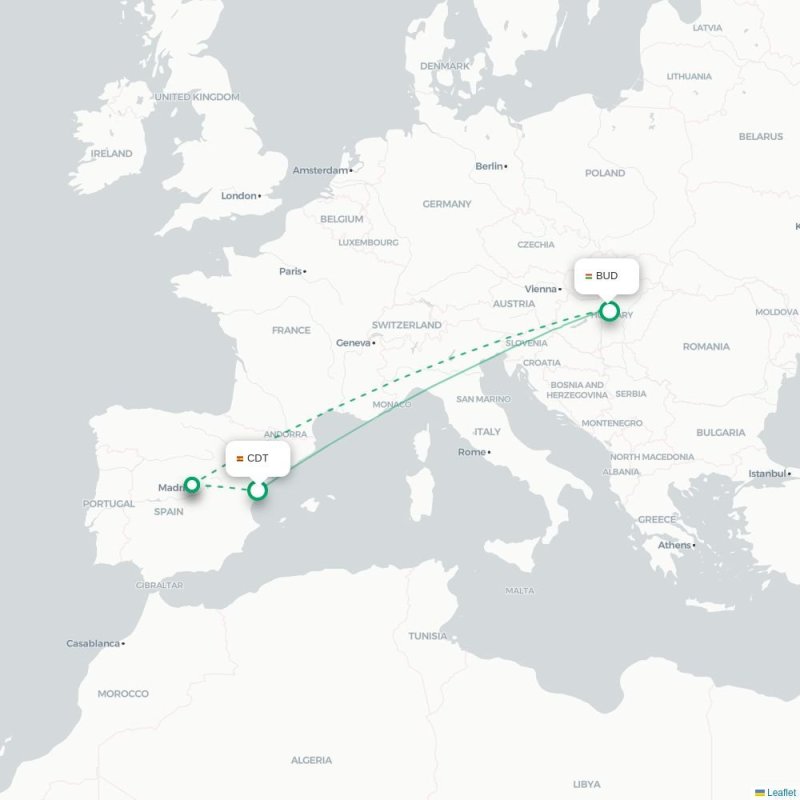 CDT - BUD route map