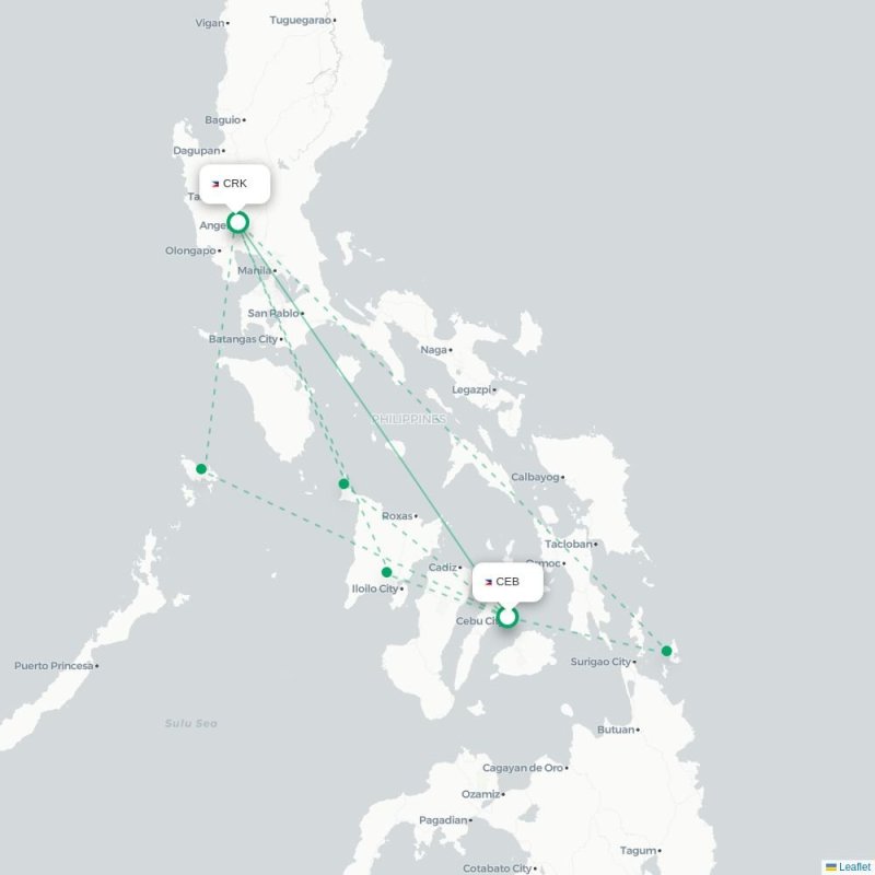 CEB - CRK route map