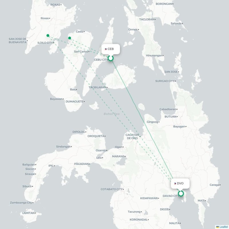 CEB - DVO route map