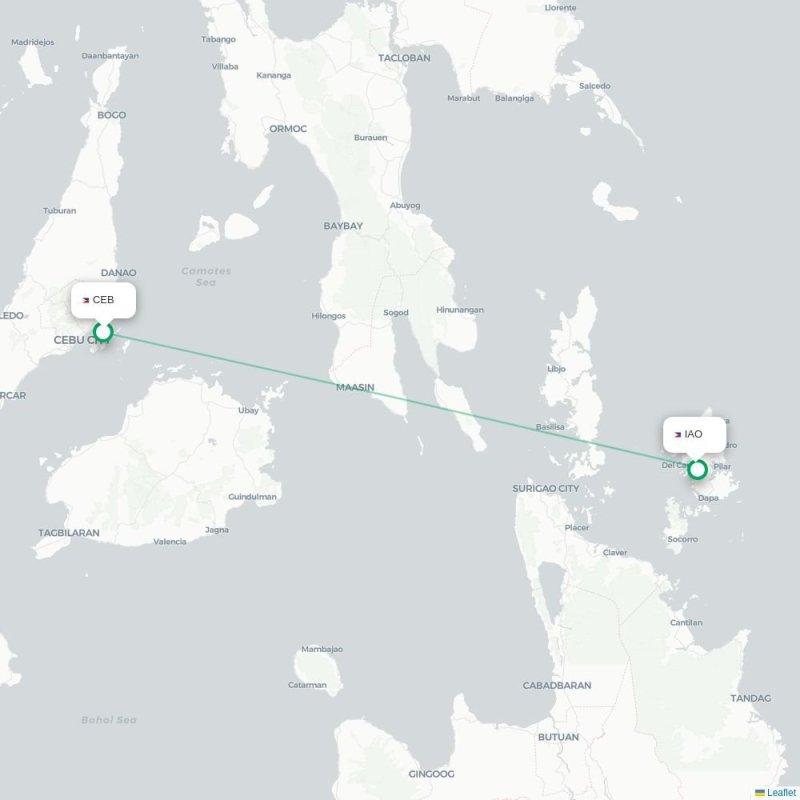 CEB - IAO route map