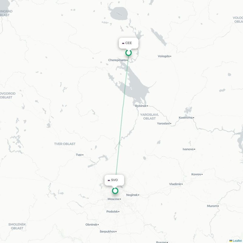 CEE - SVO route map