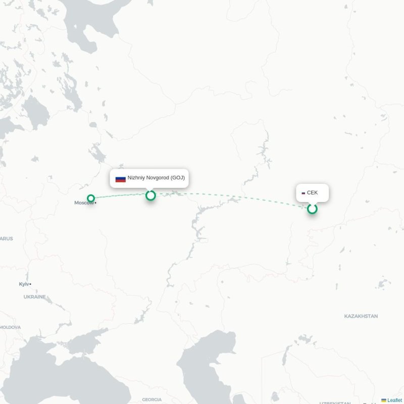 CEK - GOJ route map