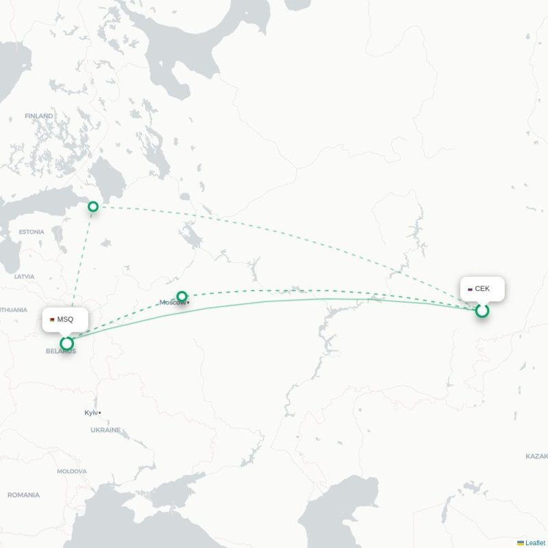 CEK - MSQ route map