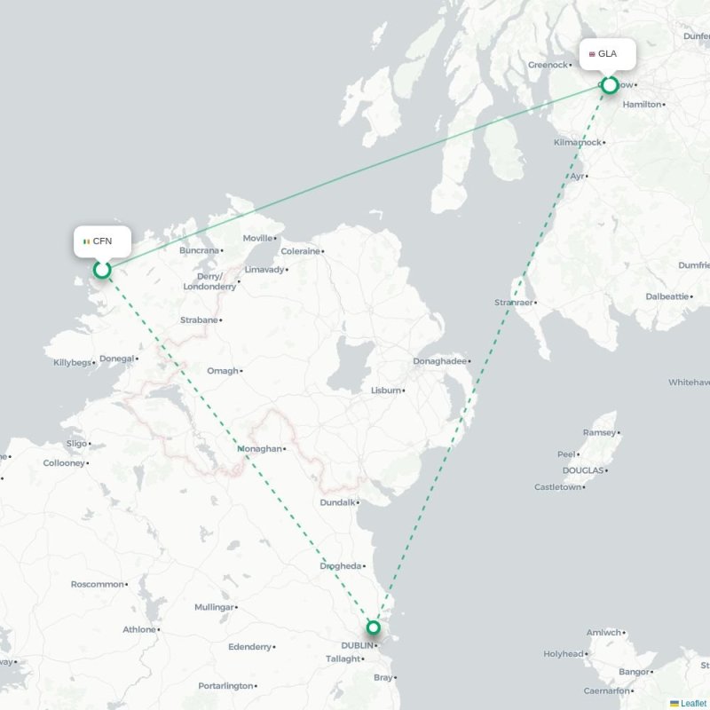 CFN - GLA route map