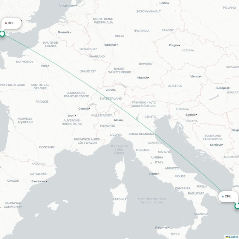 CFU - BOH route map