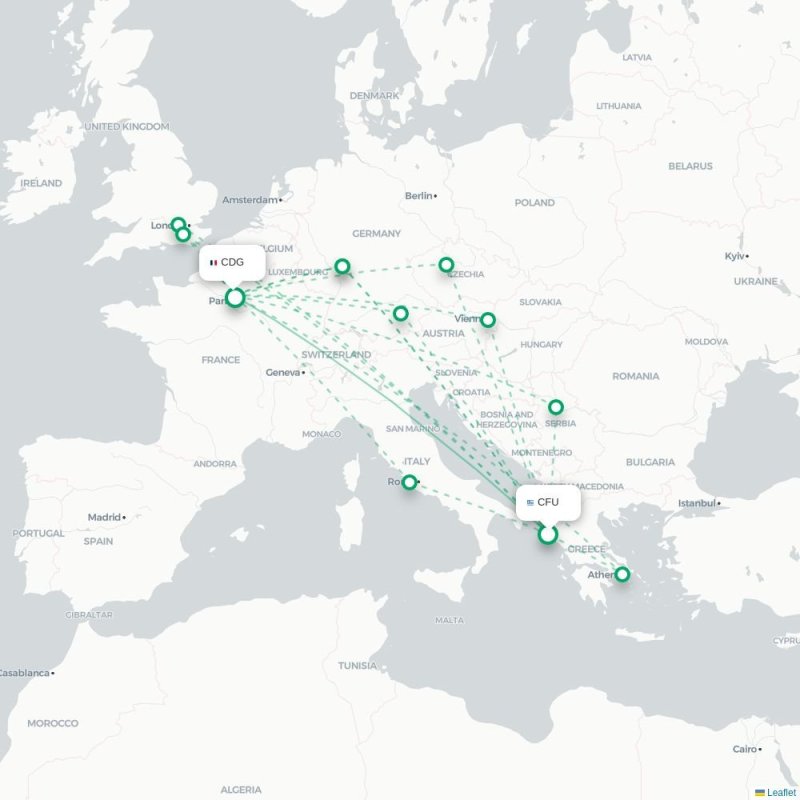 CFU - CDG route map