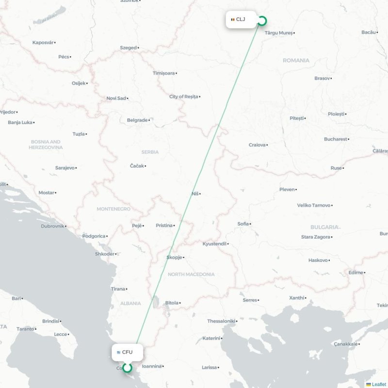 CFU - CLJ route map