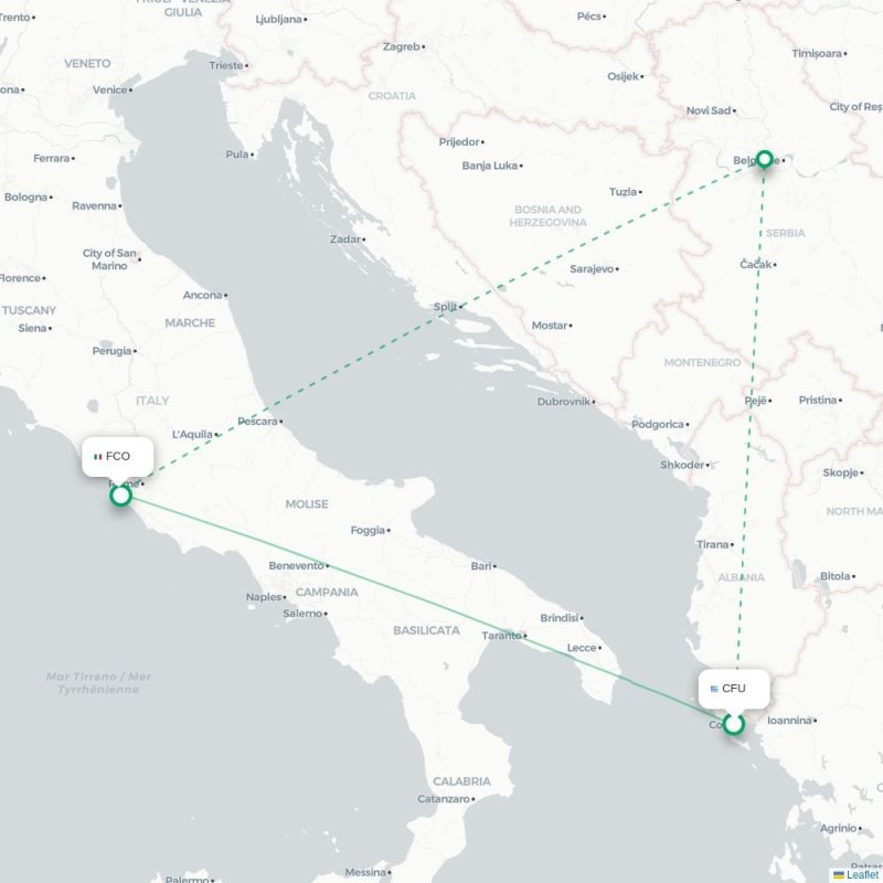 CFU - FCO route map