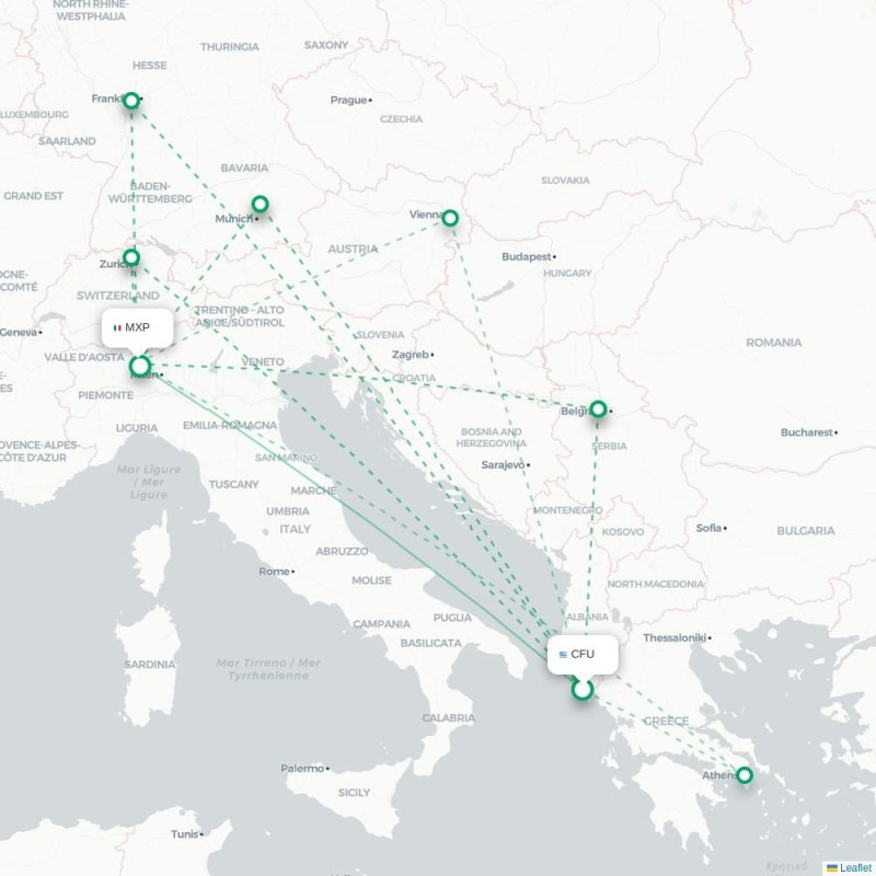 CFU - MXP route map