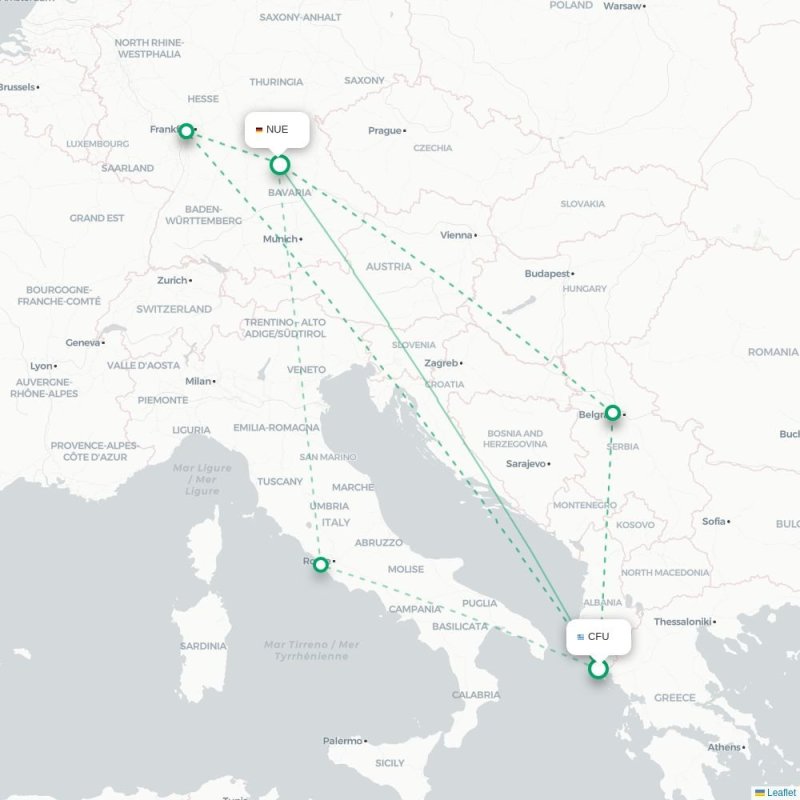 CFU - NUE route map