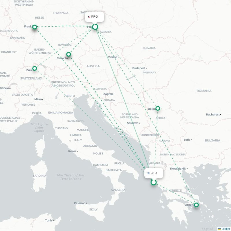 CFU - PRG route map