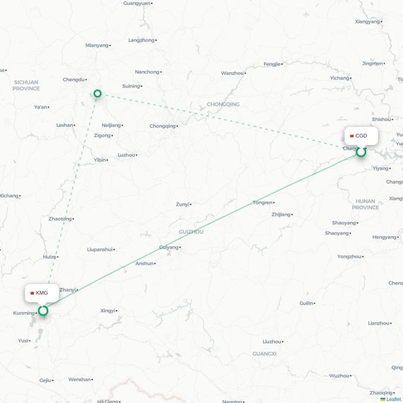 CGD - KMG route map