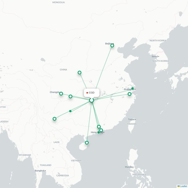 CGD - HUZ route map