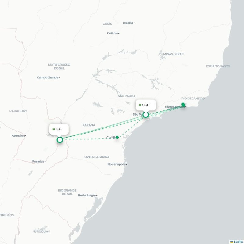 CGH - IGU route map