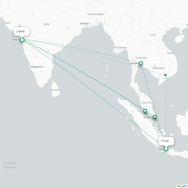 CGK - BOM route map