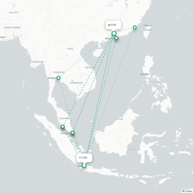 CGK - CAN route map