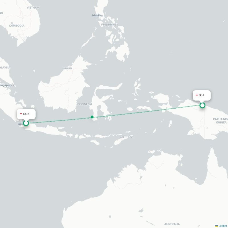 CGK - DJJ route map