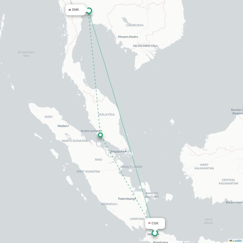 CGK - DMK route map