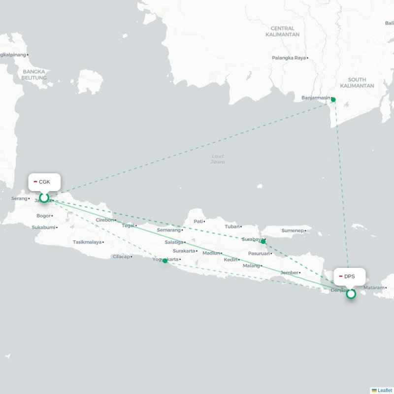 CGK - DPS route map
