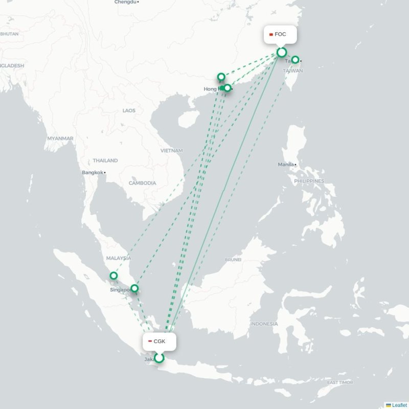CGK - FOC route map