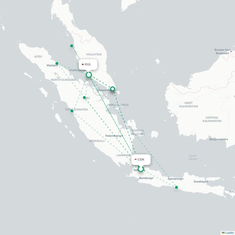 CGK - KUL route map