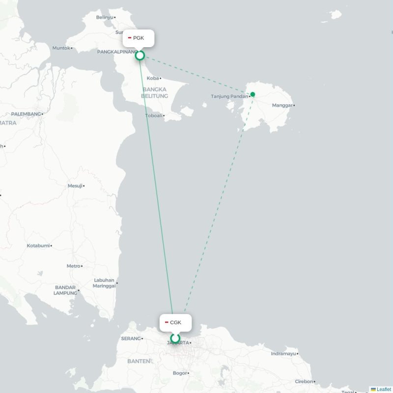 CGK - PGK route map