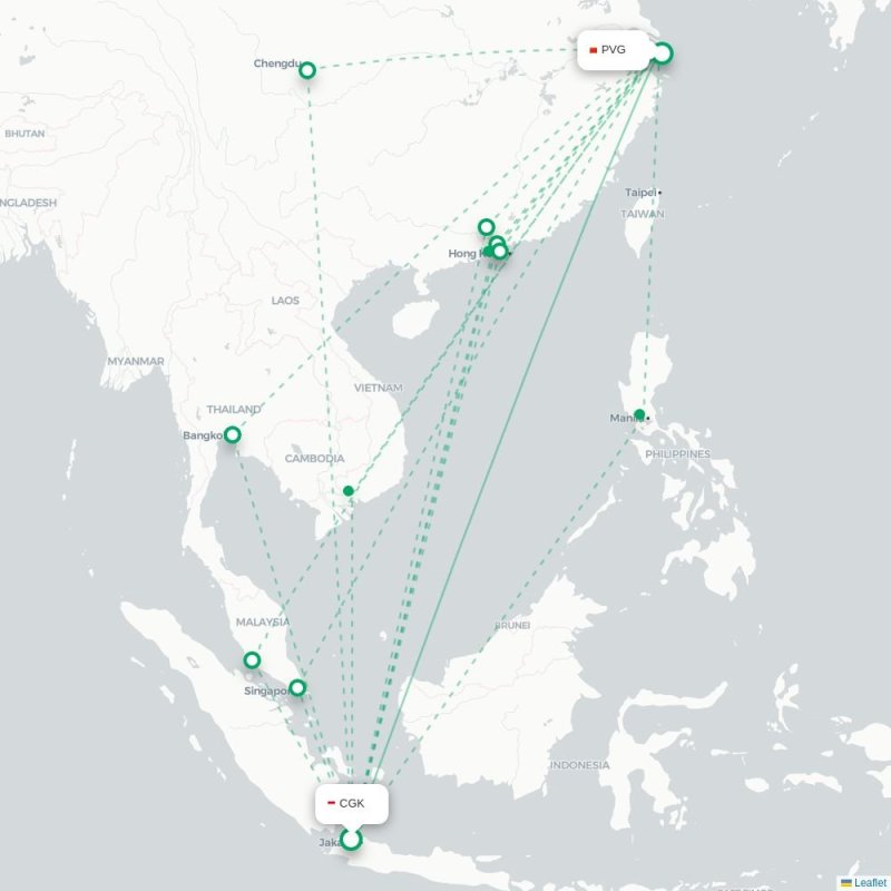CGK - PVG route map