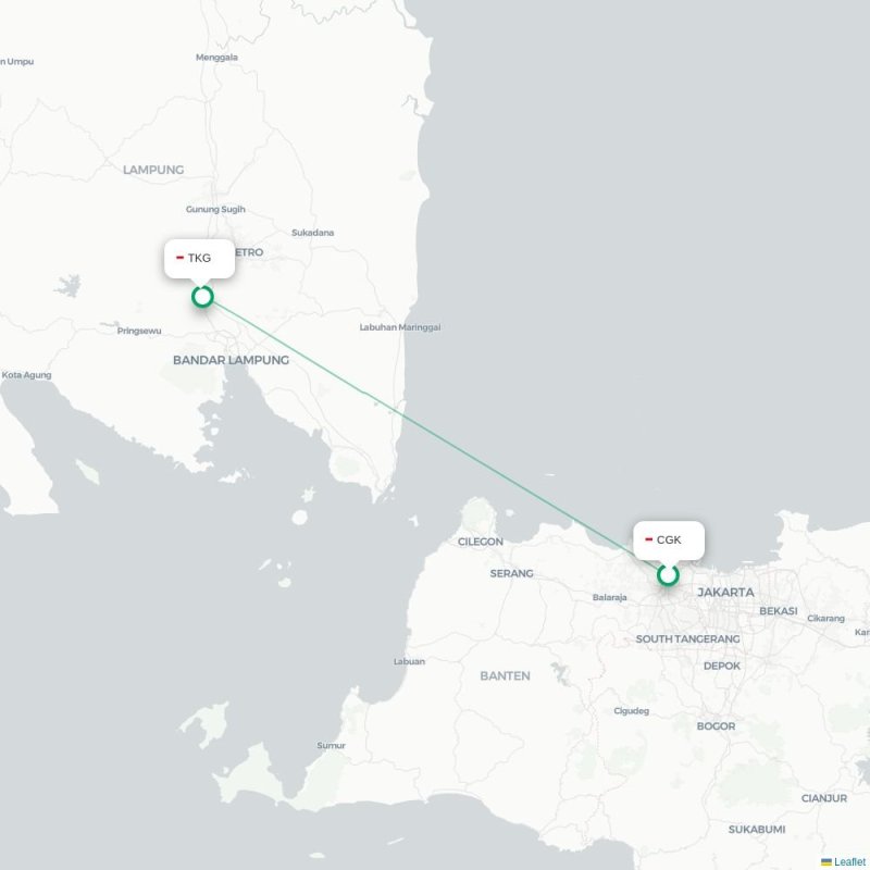 CGK - TKG route map
