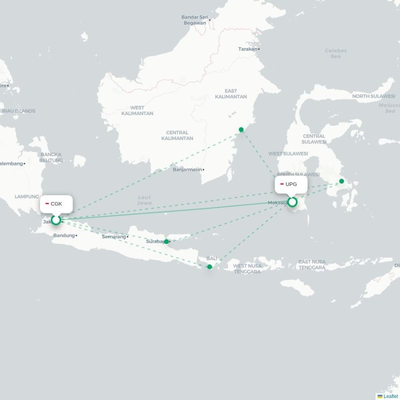 CGK - UPG route map