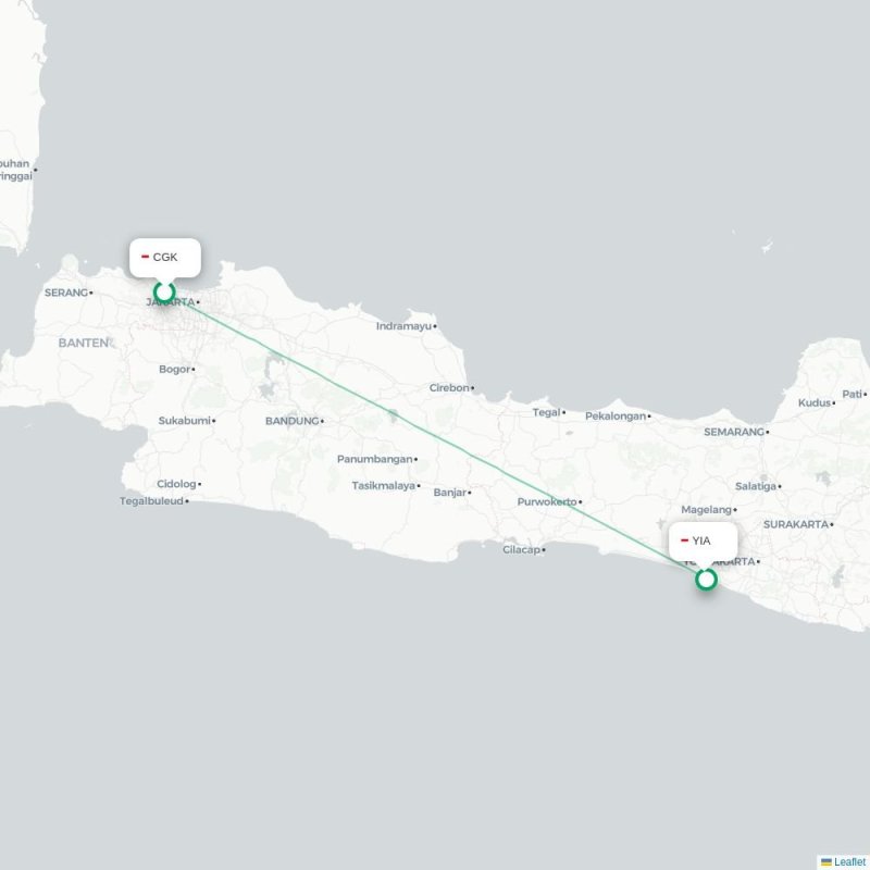CGK - YIA route map
