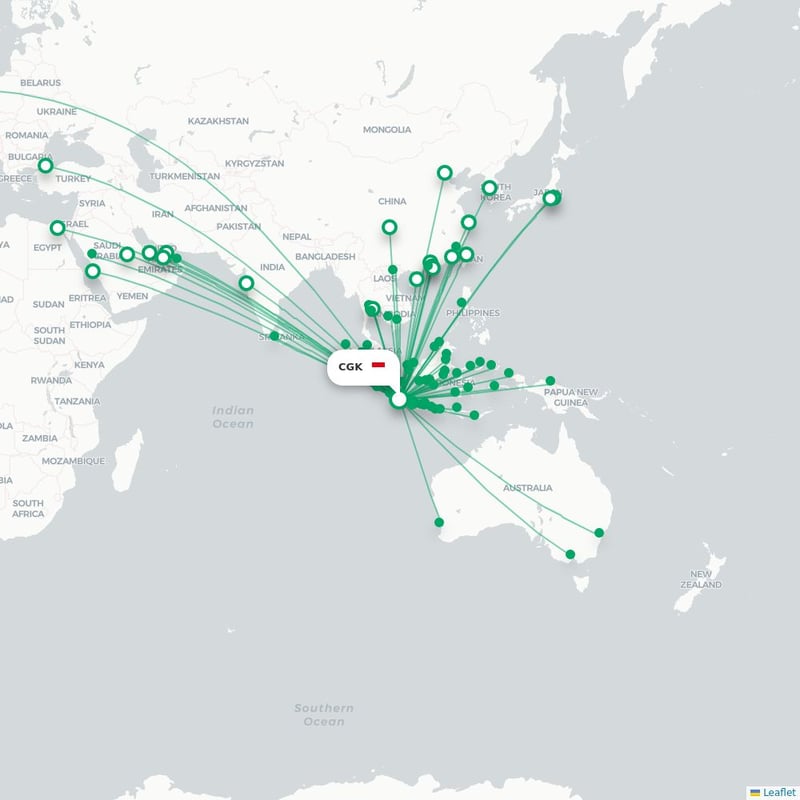 Route map Jakarta  CGK airport