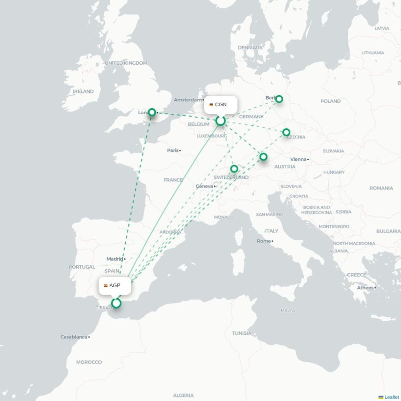 CGN - AGP route map