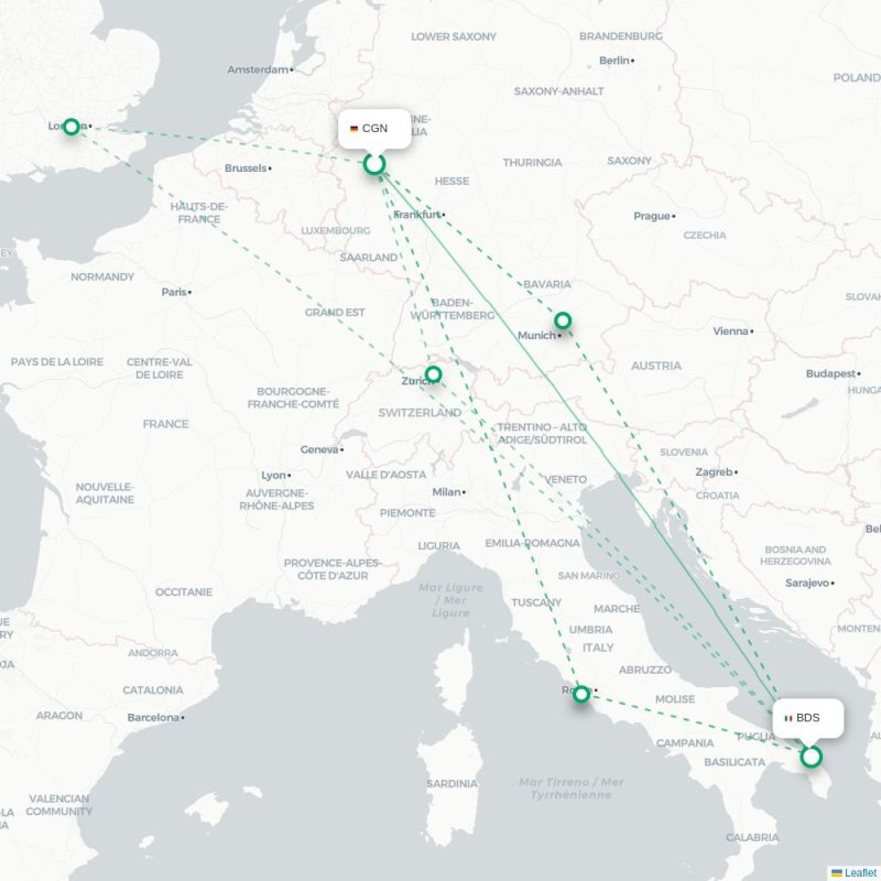 CGN - BDS route map