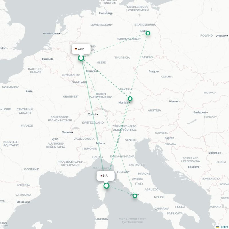 CGN - BIA route map