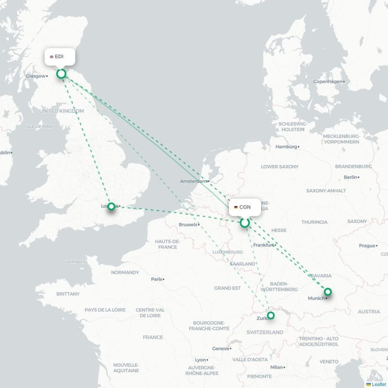 CGN - EDI route map