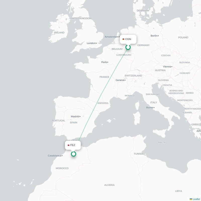CGN - FEZ route map
