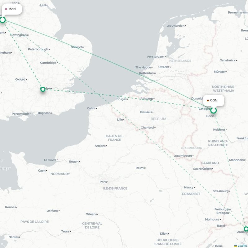 CGN - MAN route map