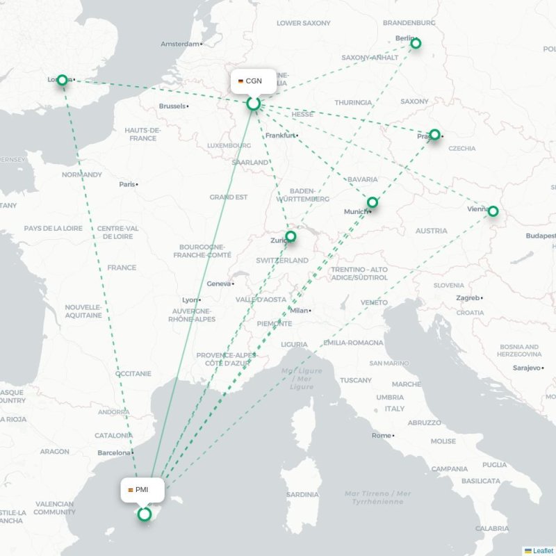 CGN - PMI route map