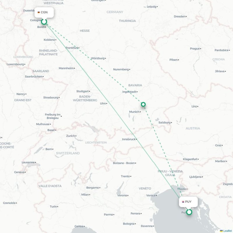 CGN - PUY route map